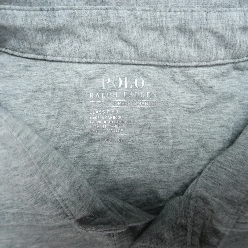 Polo Ralph‎ Lauren Shirt Mens Large Gray Performance Classic Fit Preppy